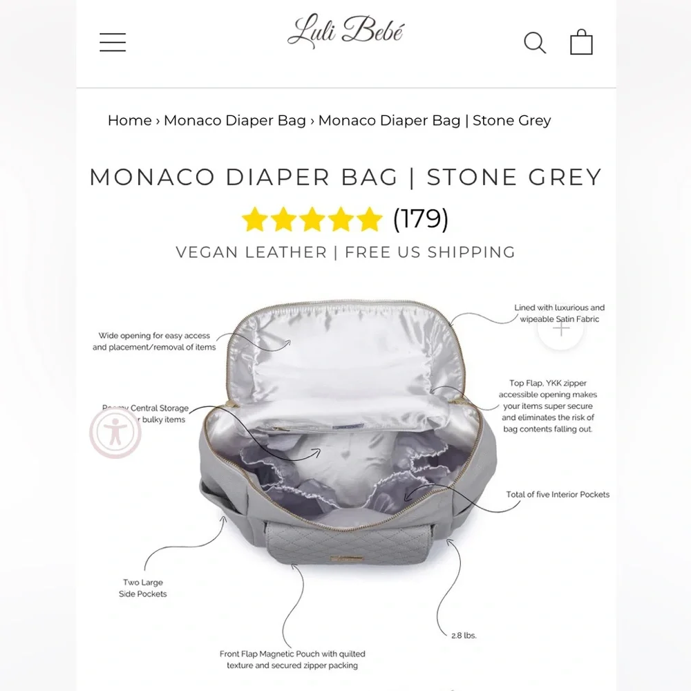 Light Gray Quilted Baby Bag Backpack